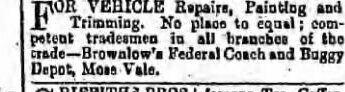 Brownlow vehicle repair advertisement from 1908