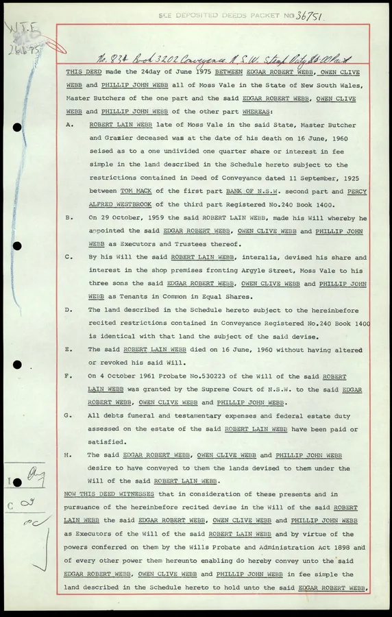 The Webb sons receive their father’s inherited share