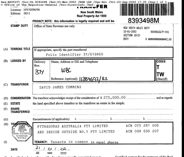 The companies purchase equal shares